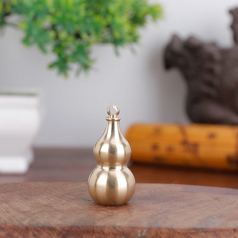 3Cm hollow pure copper gourd ornaments, gourd car hangers, creative hollow copper gourd hangers detail image 3