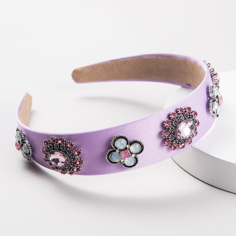 Multi-layer glass diamond spring and summer flower bright hair band details Picture