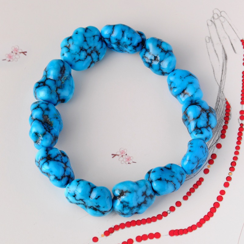 绿松石随型手工定制配饰手链翔宇005