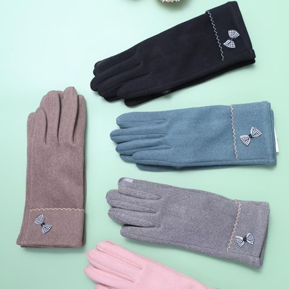 Gloves Women's warm gloves Autumn and Winter gloves Women's fleece touch screen gloves cycling casual winter
