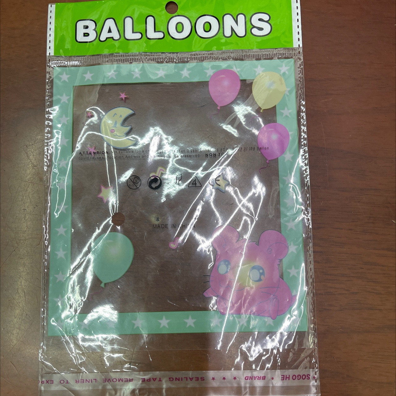 Balloon bag, plastic bag, green, ordinary thickness, 16×24/100 pieces details Picture