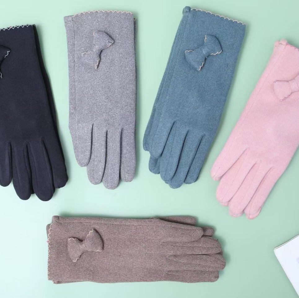 Gloves Women's warm gloves Autumn and Winter gloves Women's fleece touch screen gloves cycling casual winter cotton thick