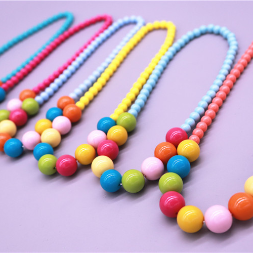 Girls' Necklace Summer New candy-colored Bead necklace Children's jewelry Girls' Accessories Summer Accessories