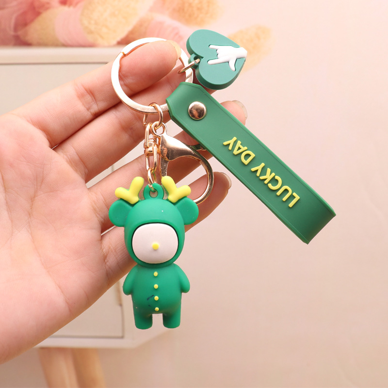 韩版幸运鹿新年礼物钥匙扣学生卡套挂件钥匙圈娃娃礼品现货详情图2