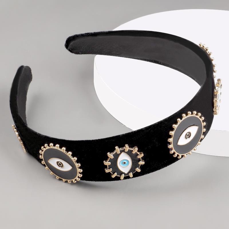 Fashionable and individualistic velvet Devil's eyes wide-edge headband details Picture
