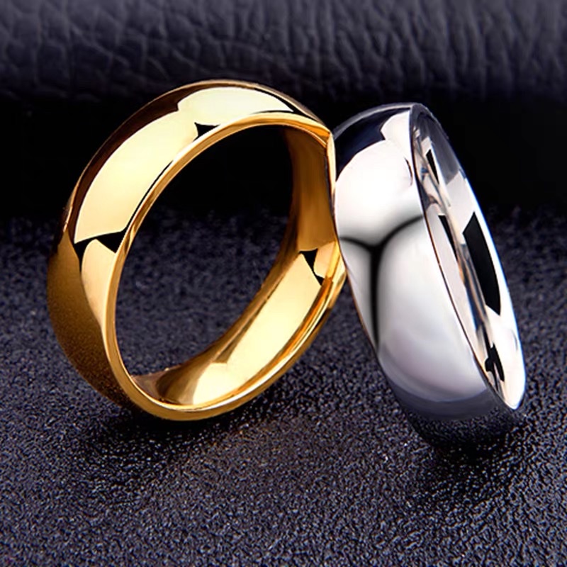 Stainless steel men's smooth ring, simple and fashionable index finger ring jewelry, men's personalized ring, student details Picture
