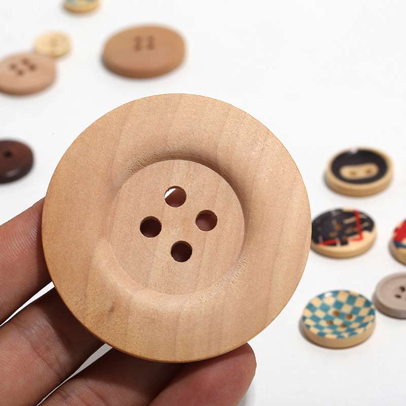 木头纽扣彩色纽扣彩印打标纽扣服装辅料配饰厂家直销详情图3