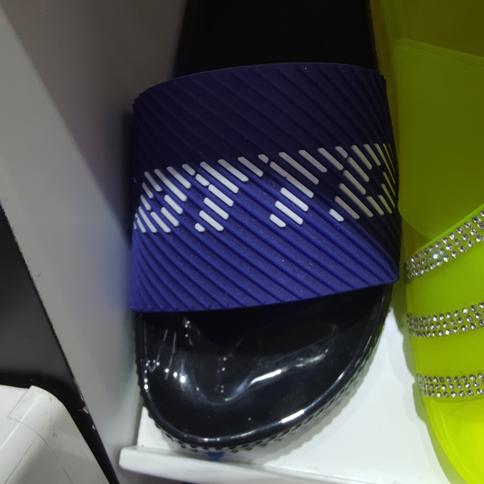 Deep blue crystal shoes