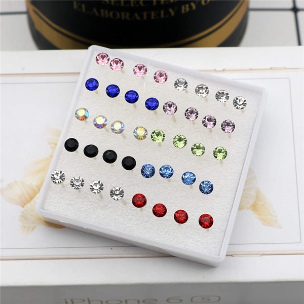 Allergenic plastic stud earrings Feminine Korean version black simple personality everything mini student cartoon stud earrings