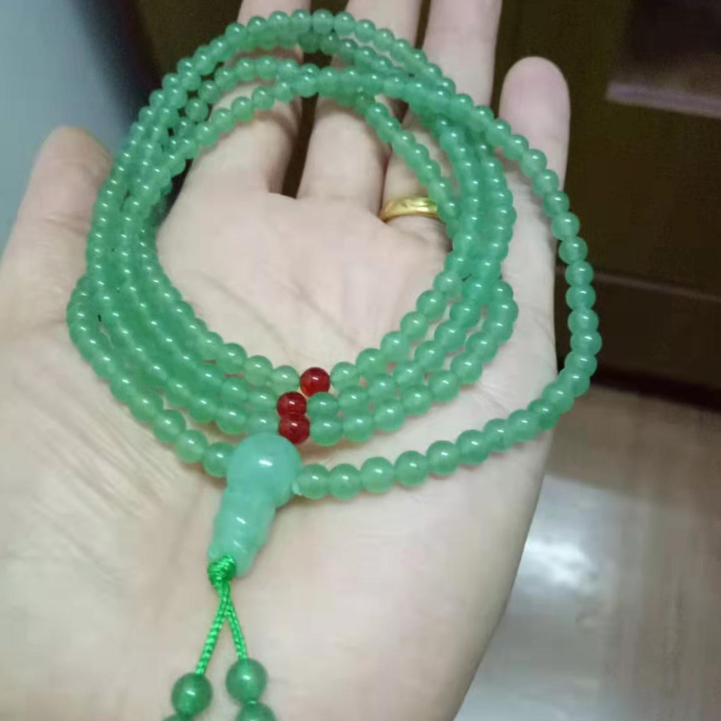 4mm东陵玉圆珠四串手链(项链)