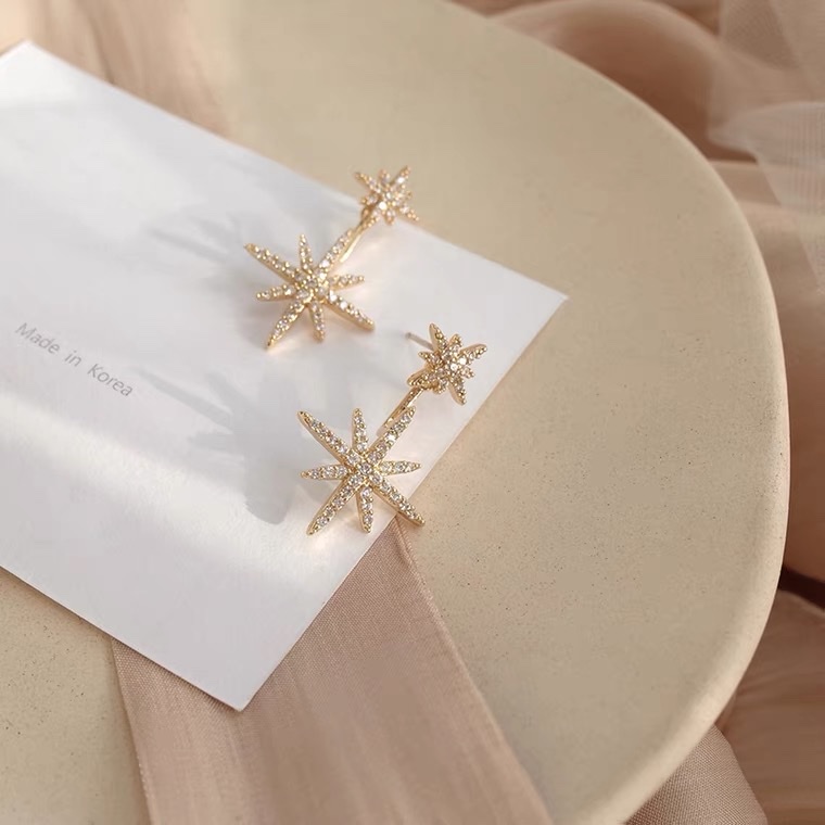 S925银针超闪镶钻流星耳环气质精致耳钉一款两戴耳环细节图