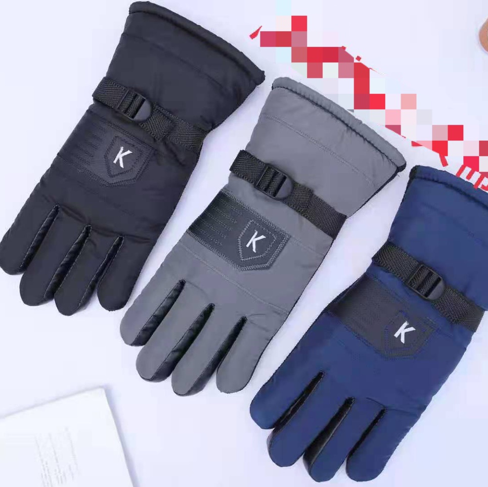 Winter gloves wholesale thickened large cotton and velvet gloves winter men fashion new bike households plus cotton thermal spot sticker K