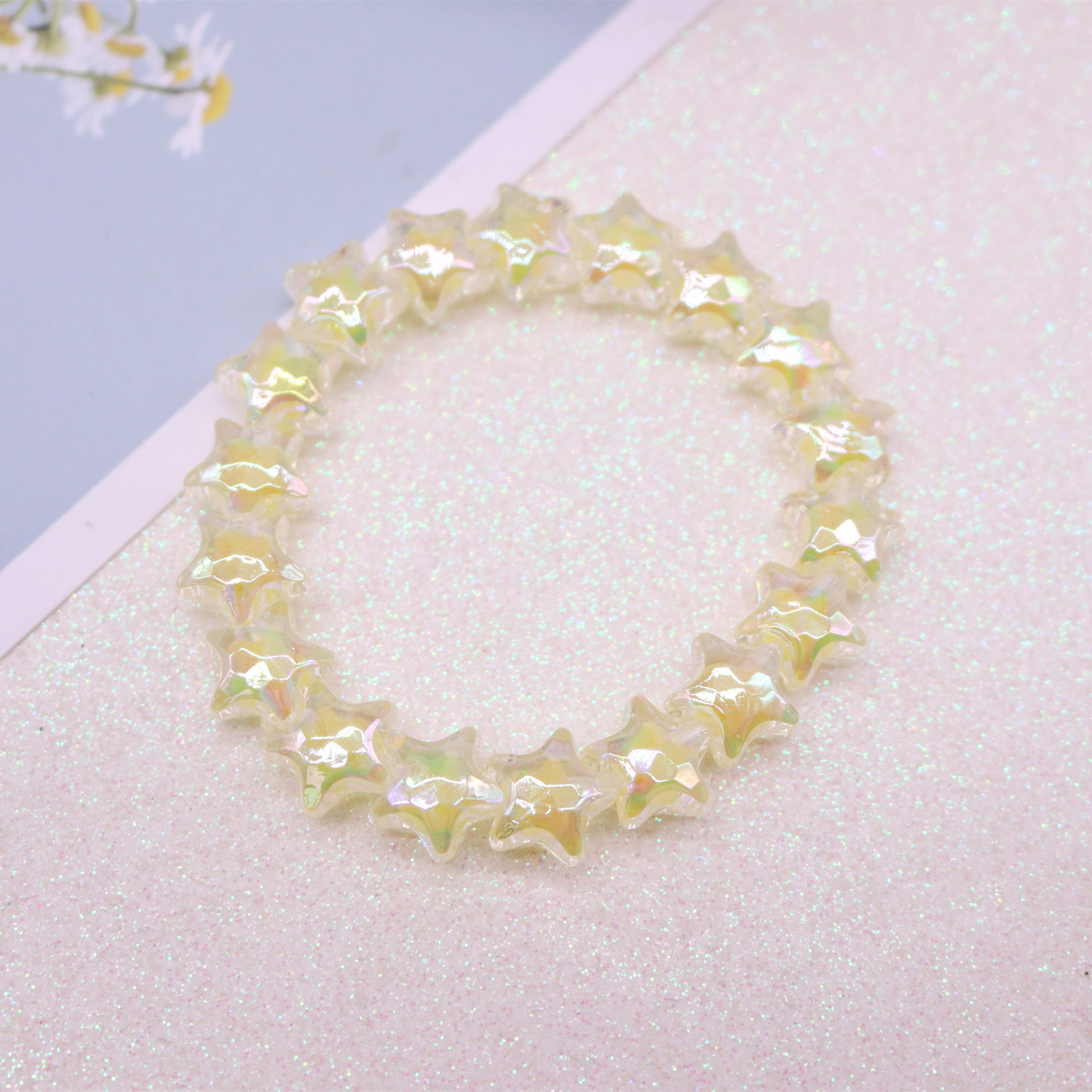 Korean children's bracelet, seven-color star beaded elastic bracelet, student best friend small gift, girl-style bracelet
