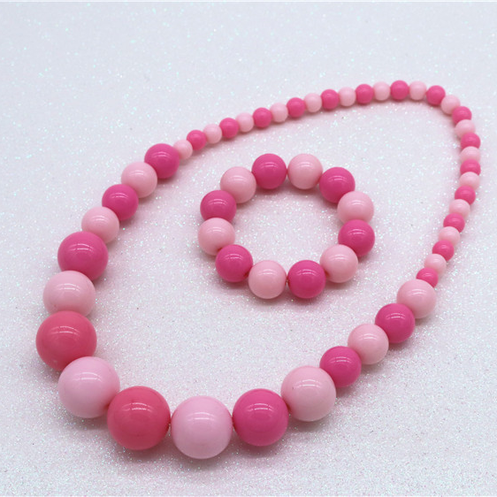Korean fashion girls Necklace accessories Children's necklace bracelet set Cream acrylic necklace girls accessories thumbnail
