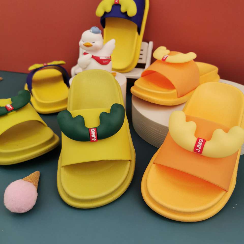 New Kai Ai Bao Bao slippers, Katong Mi Deer Horn children's home slippers, bathroom cooling slippers, women's summer Specification image