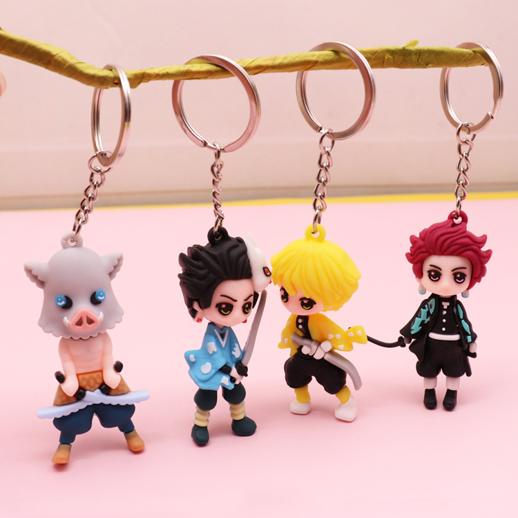 硅胶钥匙挂饰鬼灭之刃动漫卡通钥匙扣书包挂件游戏公仔礼品批发