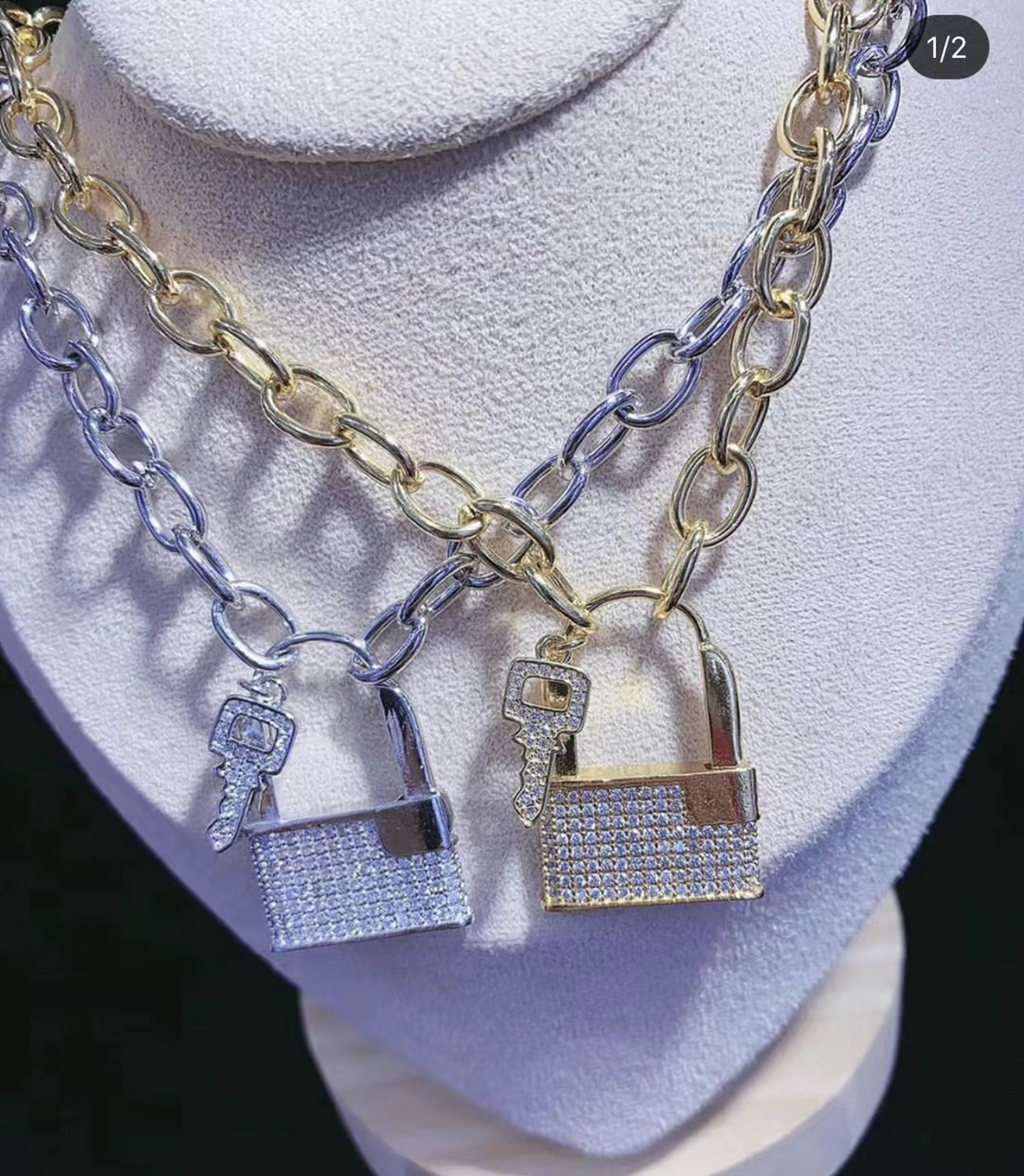 Life Lock Swan Stud Necklace Factory direct supply, Douyin Live streaming, Kuaishou First choice. details Picture