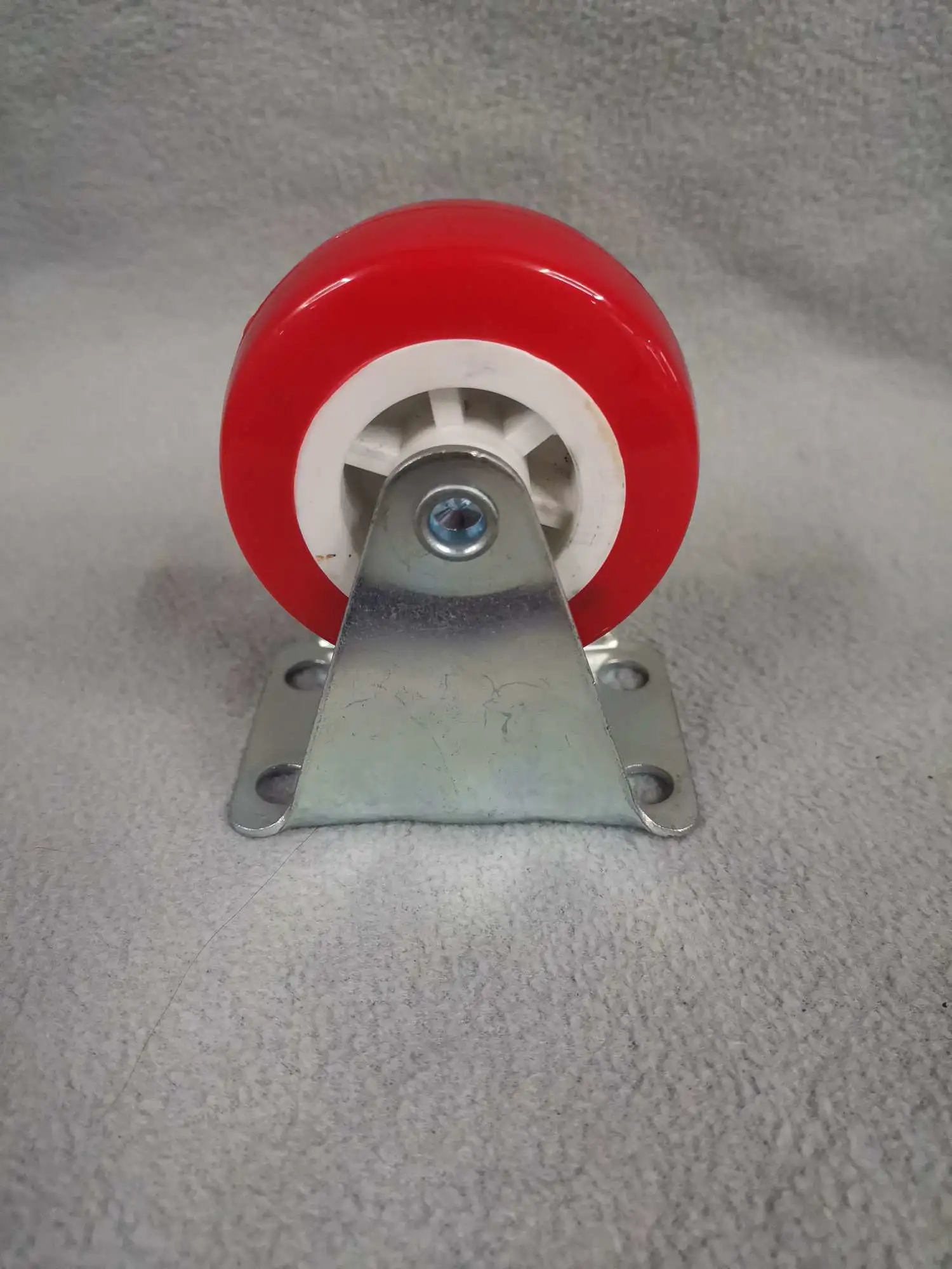 2 بوصة من PVC أبيض فاتح عجلة توجيه عجلة حمراء detail image 1
