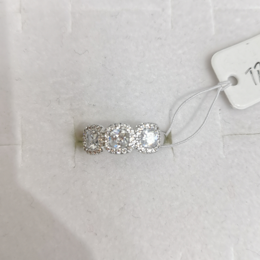 Three fat square zircon rings