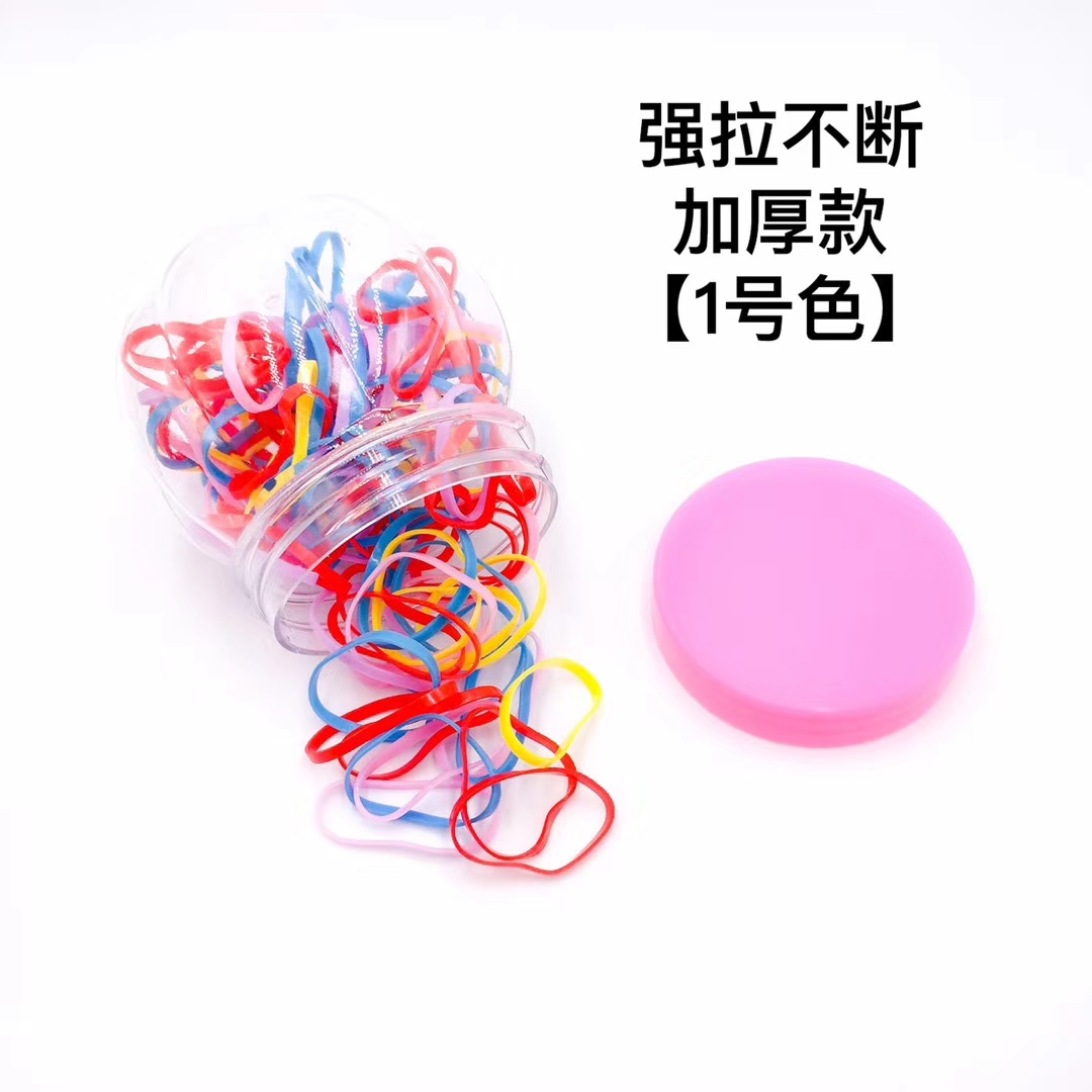 Children's rubber band hair bands can be pulled unbreakable. 12 cans in a large pack Application Scenario