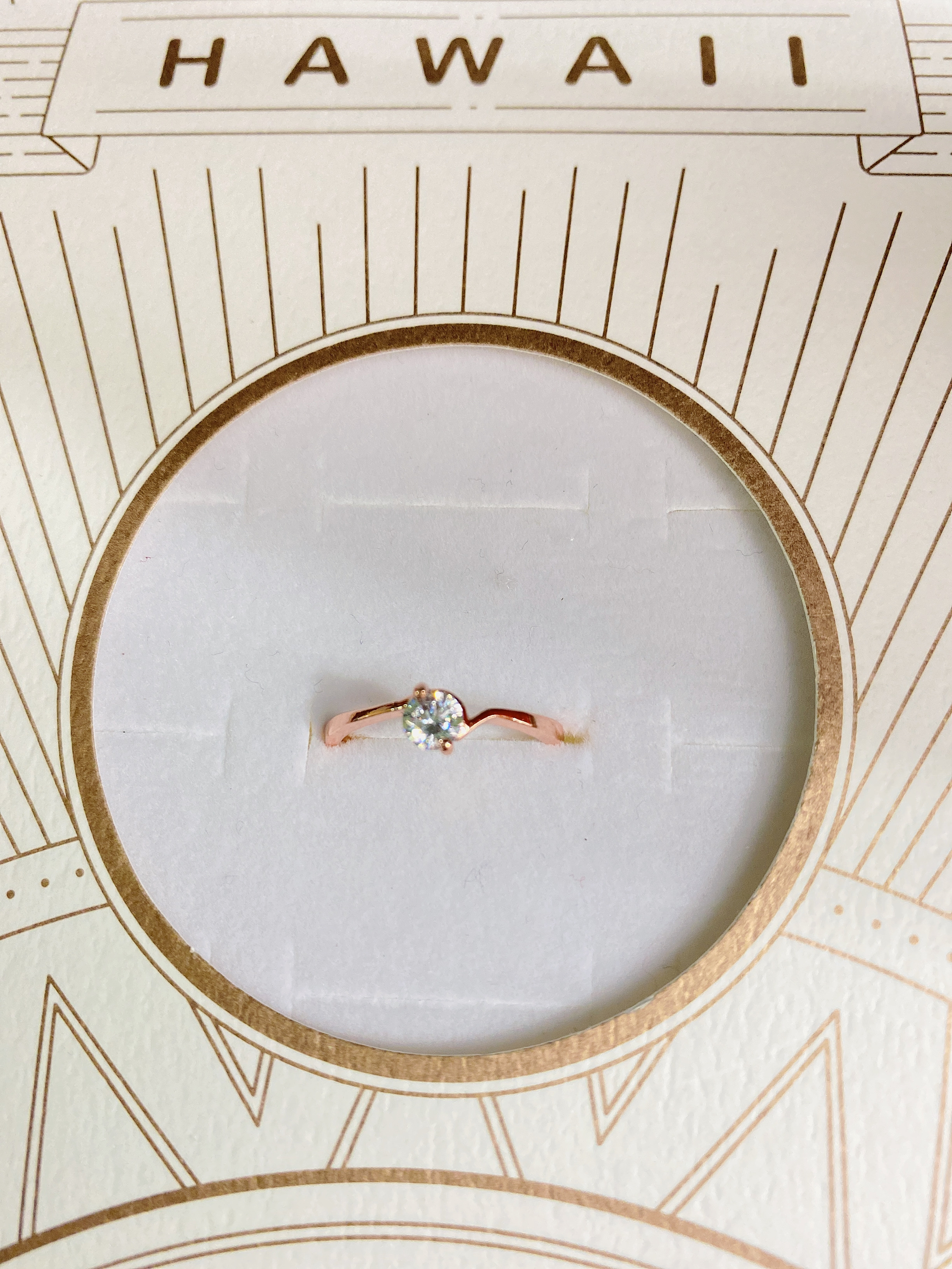 电镀玫瑰金保色4⃣️厘锆石流行百搭款女士戒指11号白底实物图