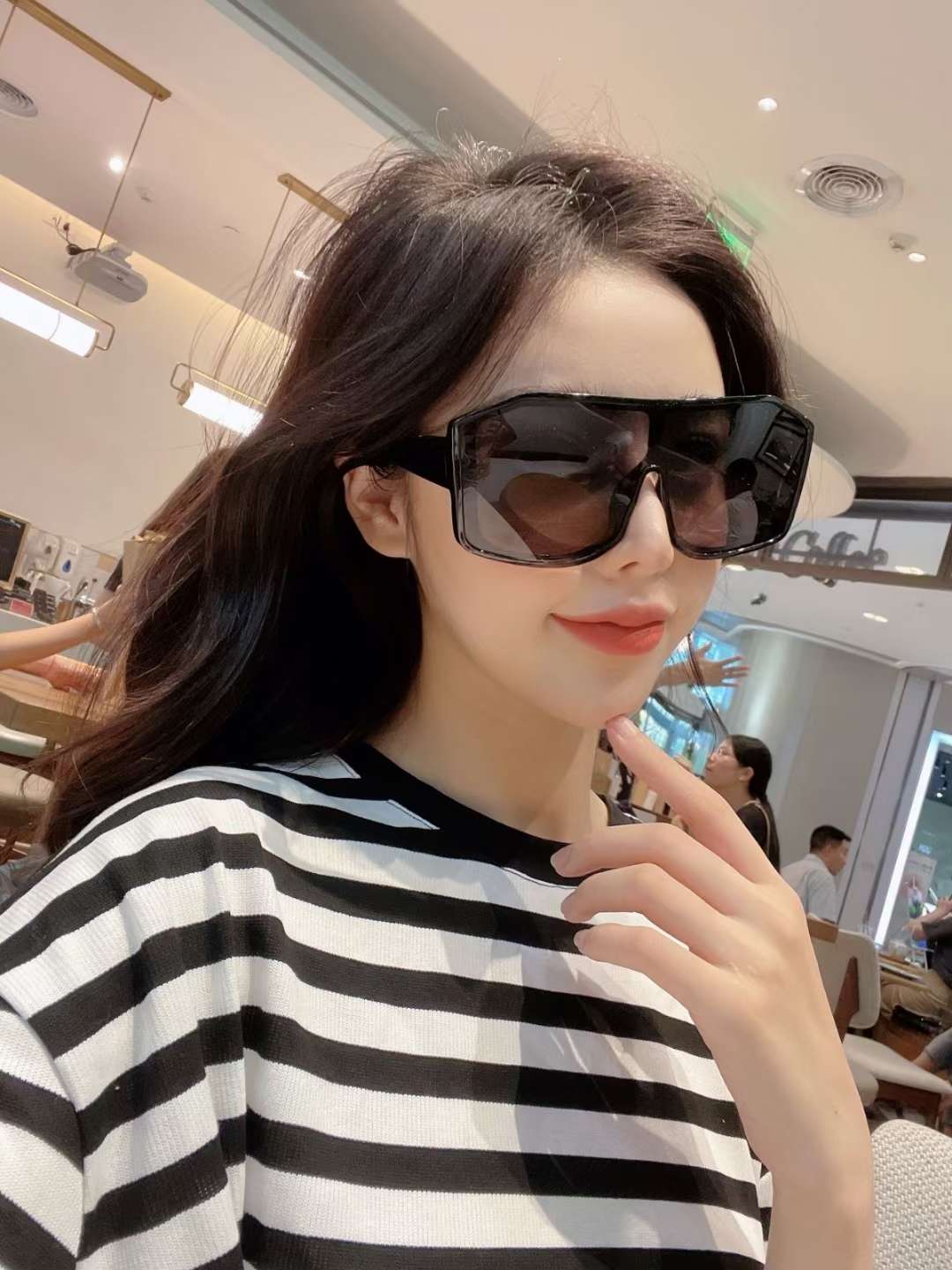 2021新款大框时尚网红抖音火爆眼镜模特同款联体风镜太阳镜5249详情图