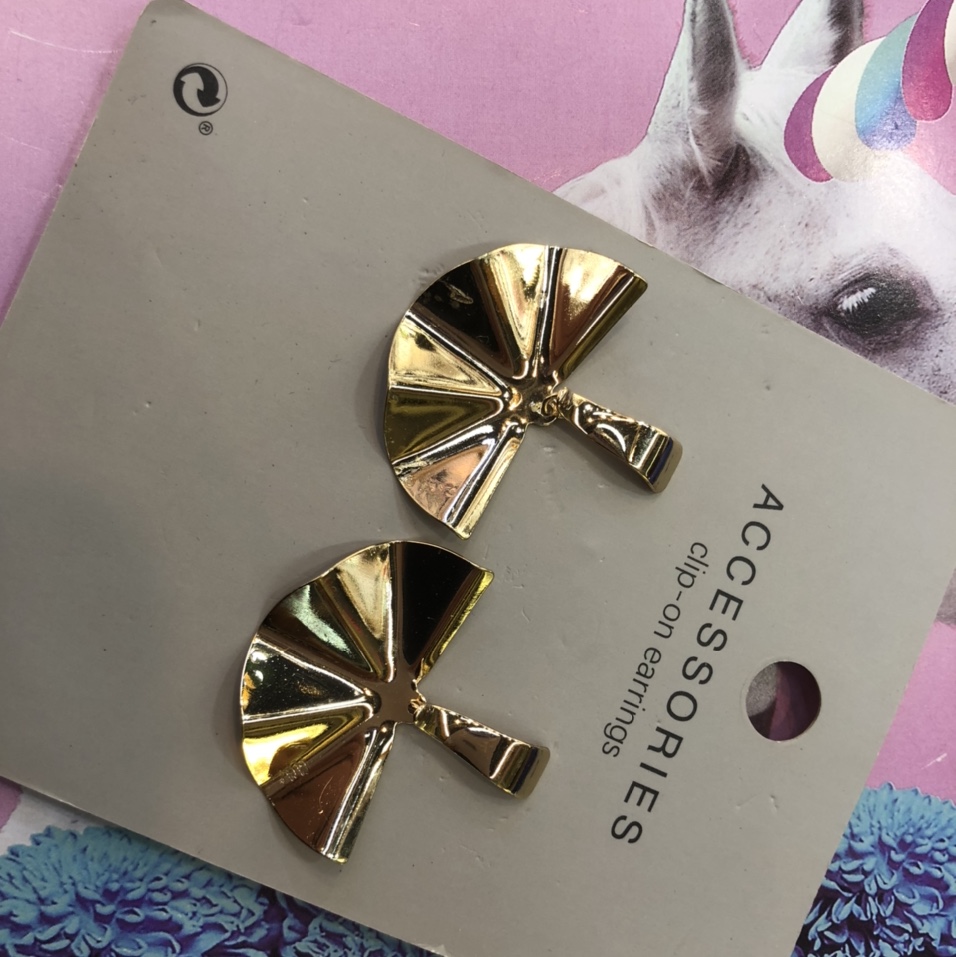 The same fashion trend casual anti-allergy 925 Silver needle iron design series of KC Gold 42 girl
