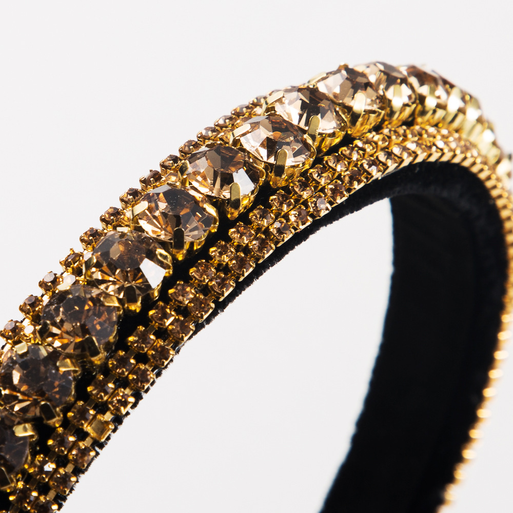 Multi-layer glass studded with velvet, fashionable fine-edged headband Specification drawing