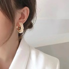 925银针2020新款水晶串珠金属缠绕耳圈耳环女韩版气质C形耳钉耳饰