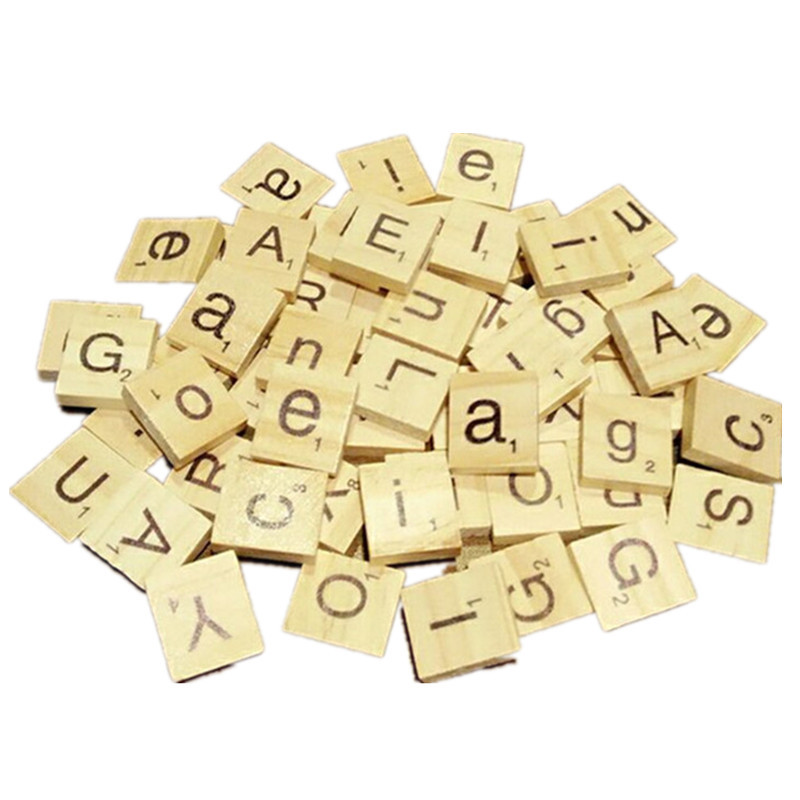 26个英文字母木方块 儿童早教拼图游戏字母木片 100个一包