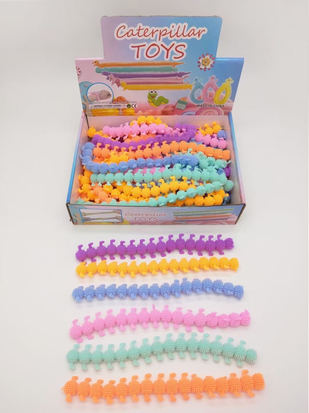 Hot-selling new product: Pranking Lala Le Caterpillar toy, stress-relieving and venting rope, soft rubber noodle Rope, stress-relieving magic tool detail image 2