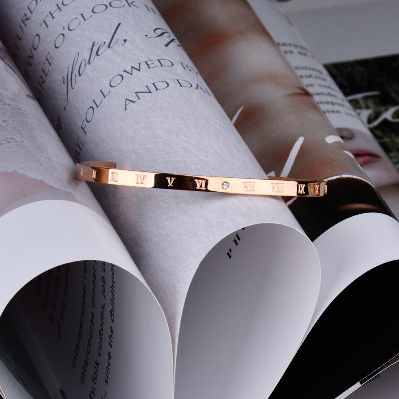Chenglong Jewelry's classic titanium steel Roman numeral bracelet is non-allergenic and non-fading. B0107-60 Specification image