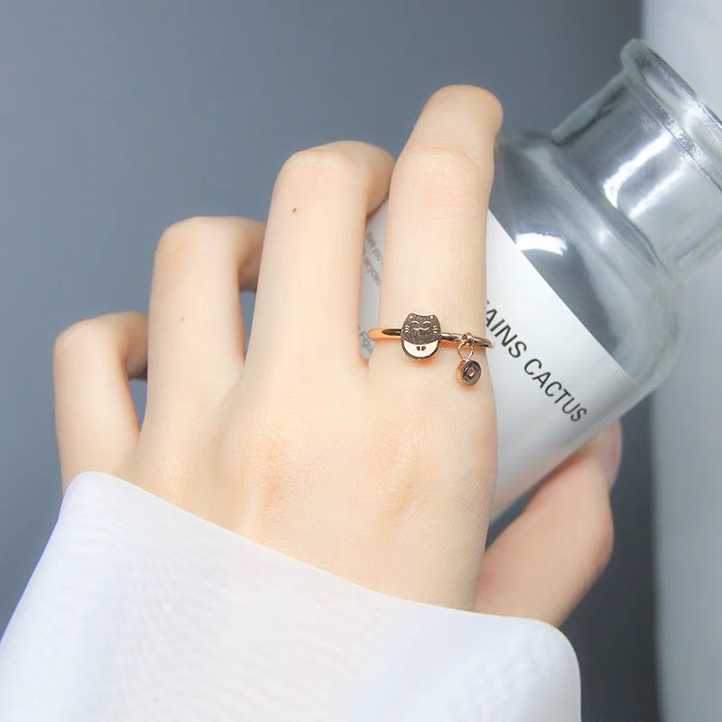 Stainless steel ring, simple and fashionable index finger ring, personalized ring for students Specification image