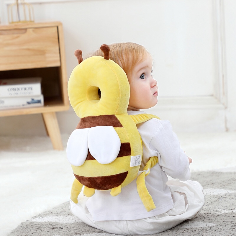 婴儿学步护头枕宝宝学走路防摔枕透气头部保护垫小蜜蜂护头防摔帽