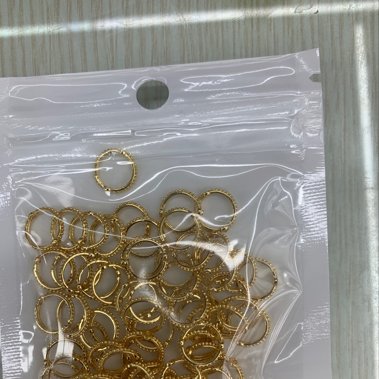 10双孔珠圈真金