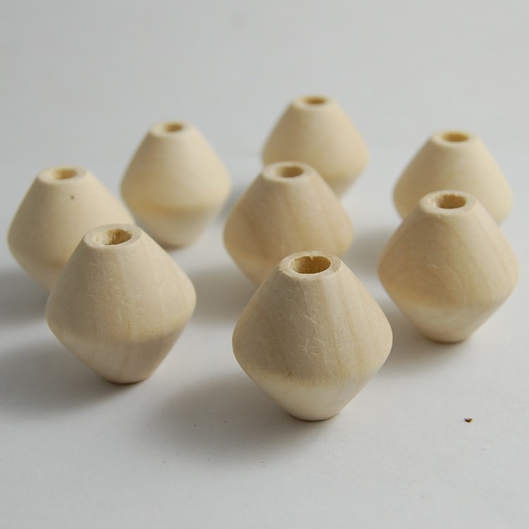 DIY jewelry accessories 30*30MM large-hole rhombic wooden bead tassel bag accessories, wooden loose bead accessories wholesale 1 details Picture