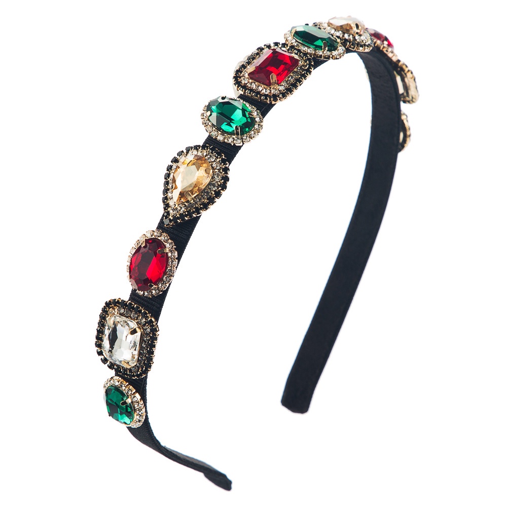 European and American colored hair band, diamond-encrusted super sparkling headband full figure