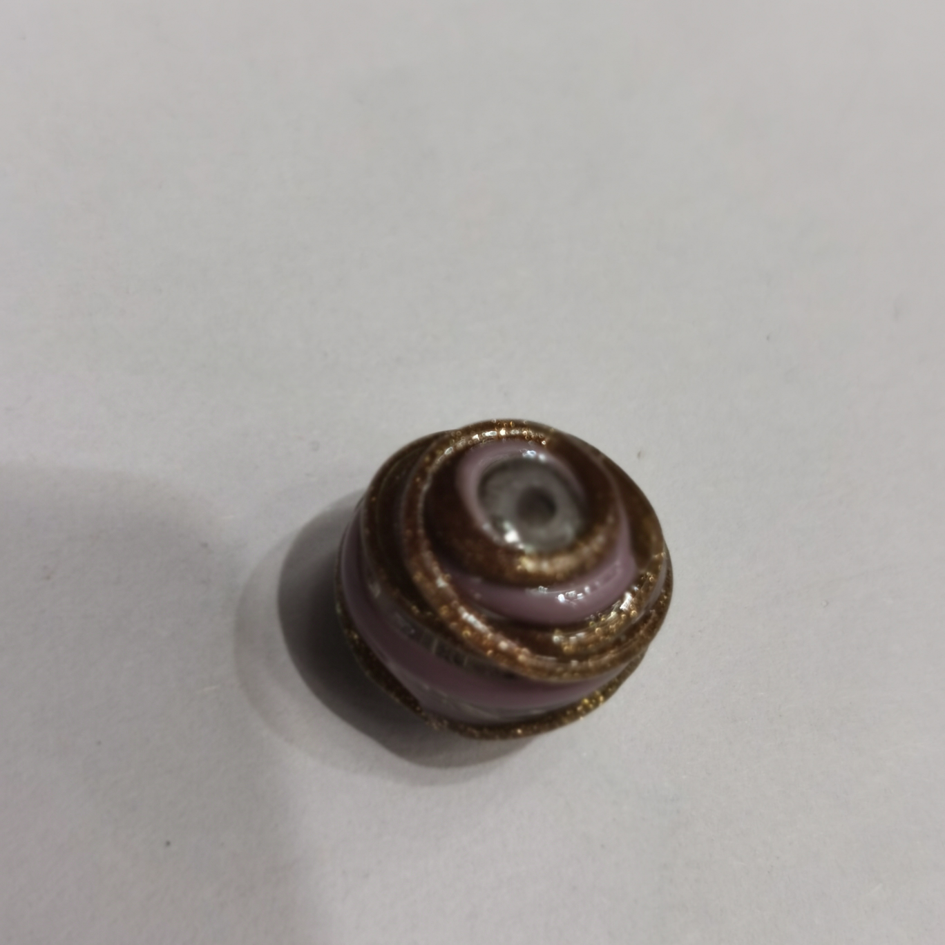 琉璃珠，散珠，饰品配件，14mm双色绕丝琉璃珠，紫瓷