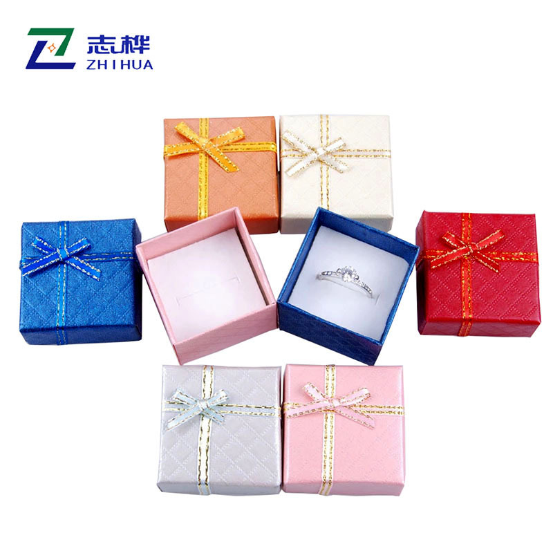 4*4 small ring box Spot diamond ring box Earrings box Mixed color jewelry box jewelry box packing box thumbnail