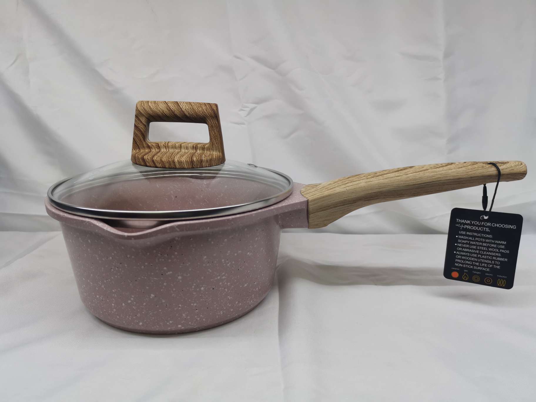A 18cm light and fresh pink milk pot Application Scenario