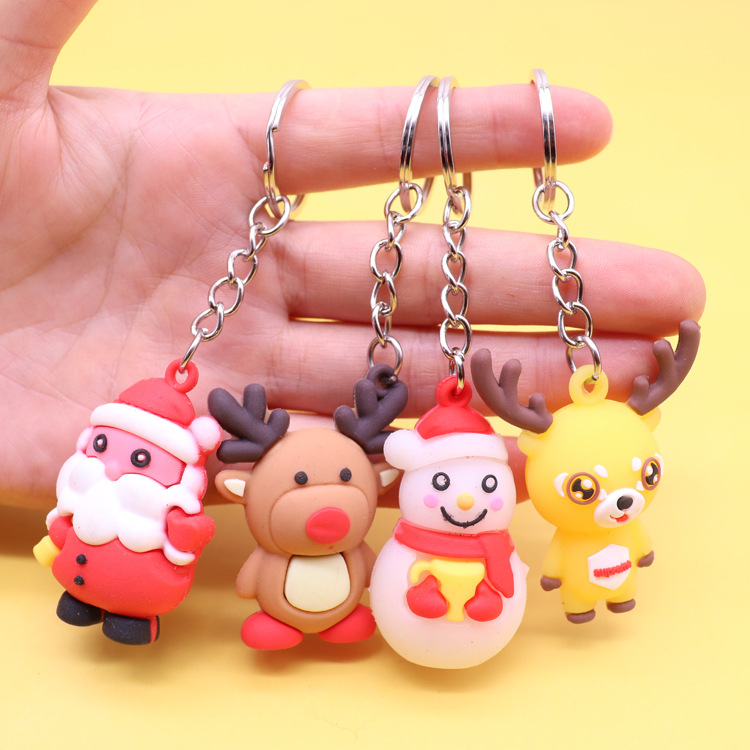 圣诞小礼品钥匙扣圣诞树挂件儿童圣诞老人雪人麋鹿钥匙扣批发