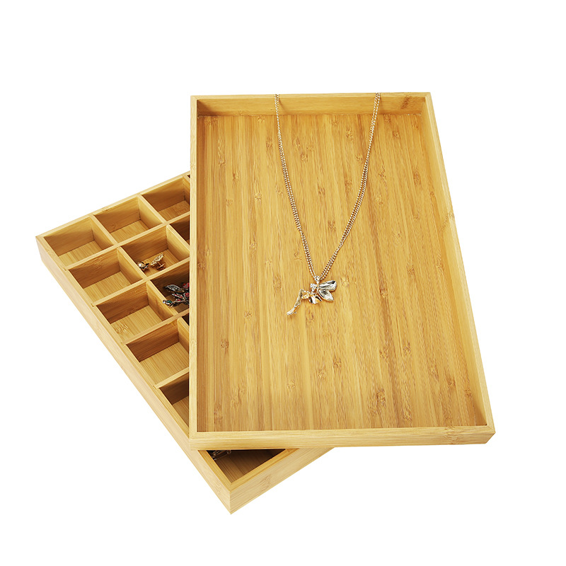 Zhihua Packaging Practical jewelry storage tray, high-end wooden jewelry storage tray, empty viewing tray, grid viewing tray