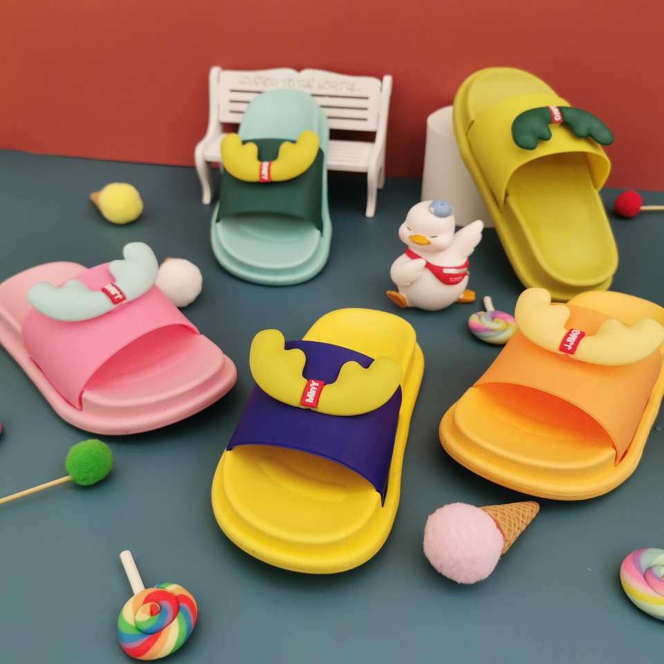 New Kai Ai Bao Bao slippers, Katong Mi Deer Horn children's home slippers, bathroom cooling slippers, women's summer details Picture