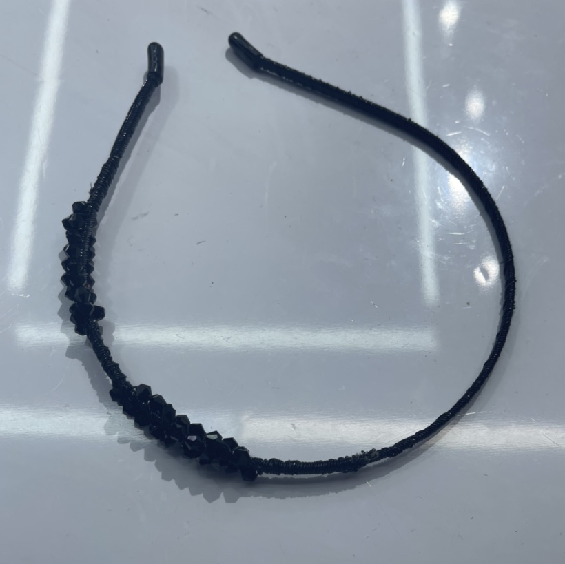 Black crystal head clasp handmade Internet celebrity