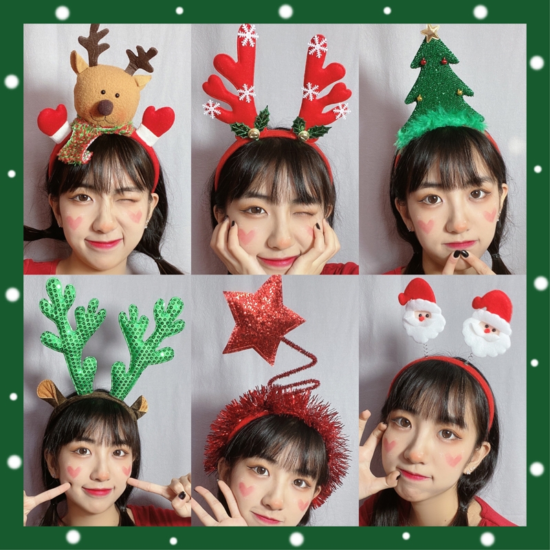 圣诞头箍发箍圣诞帽鹿角饰品小鹿雪人头箍圣诞老人头饰发箍发簪14