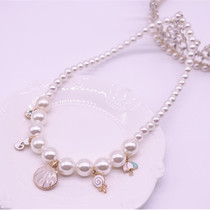 Korean version of children's new imitation pearl necklace girl cute little pendant sweater chain baby accessories girl accessories
