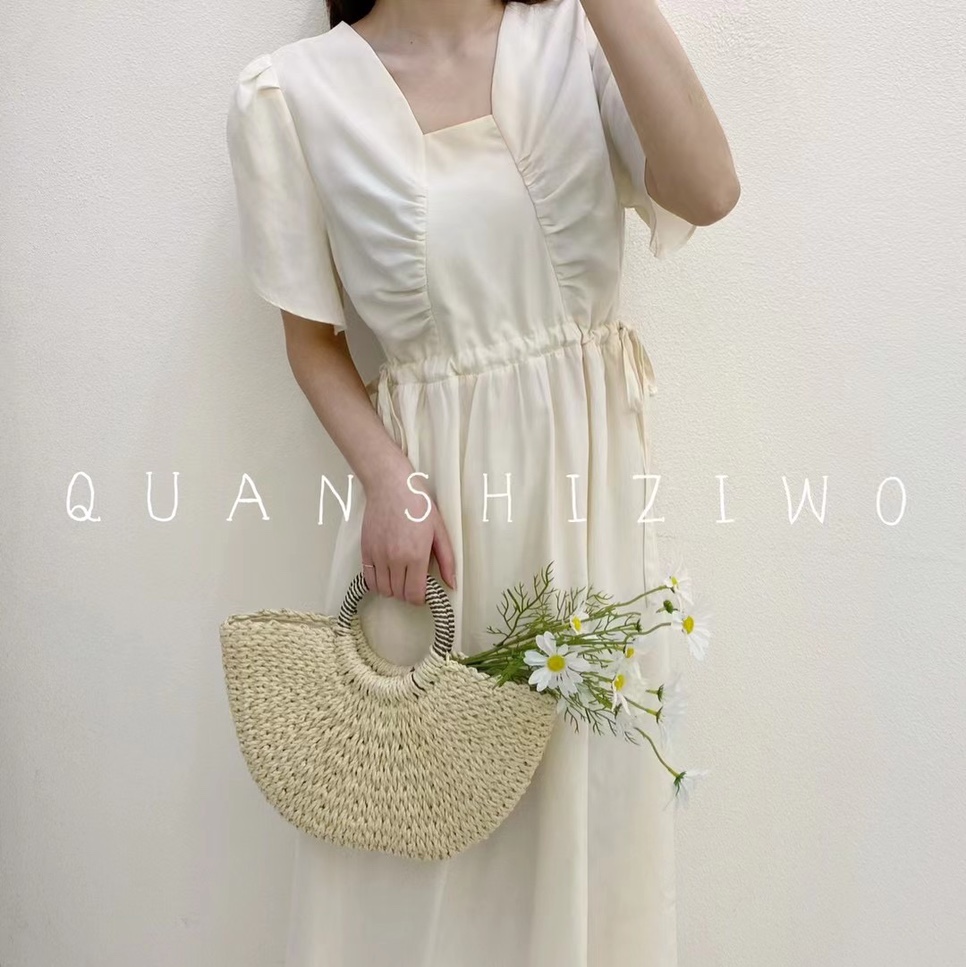 Slim dress beige