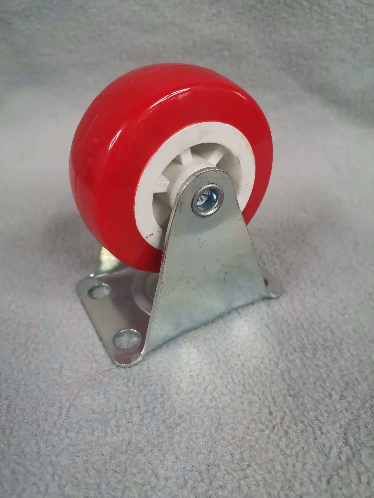 2 بوصة من PVC أبيض فاتح عجلة توجيه عجلة حمراء detail image 3