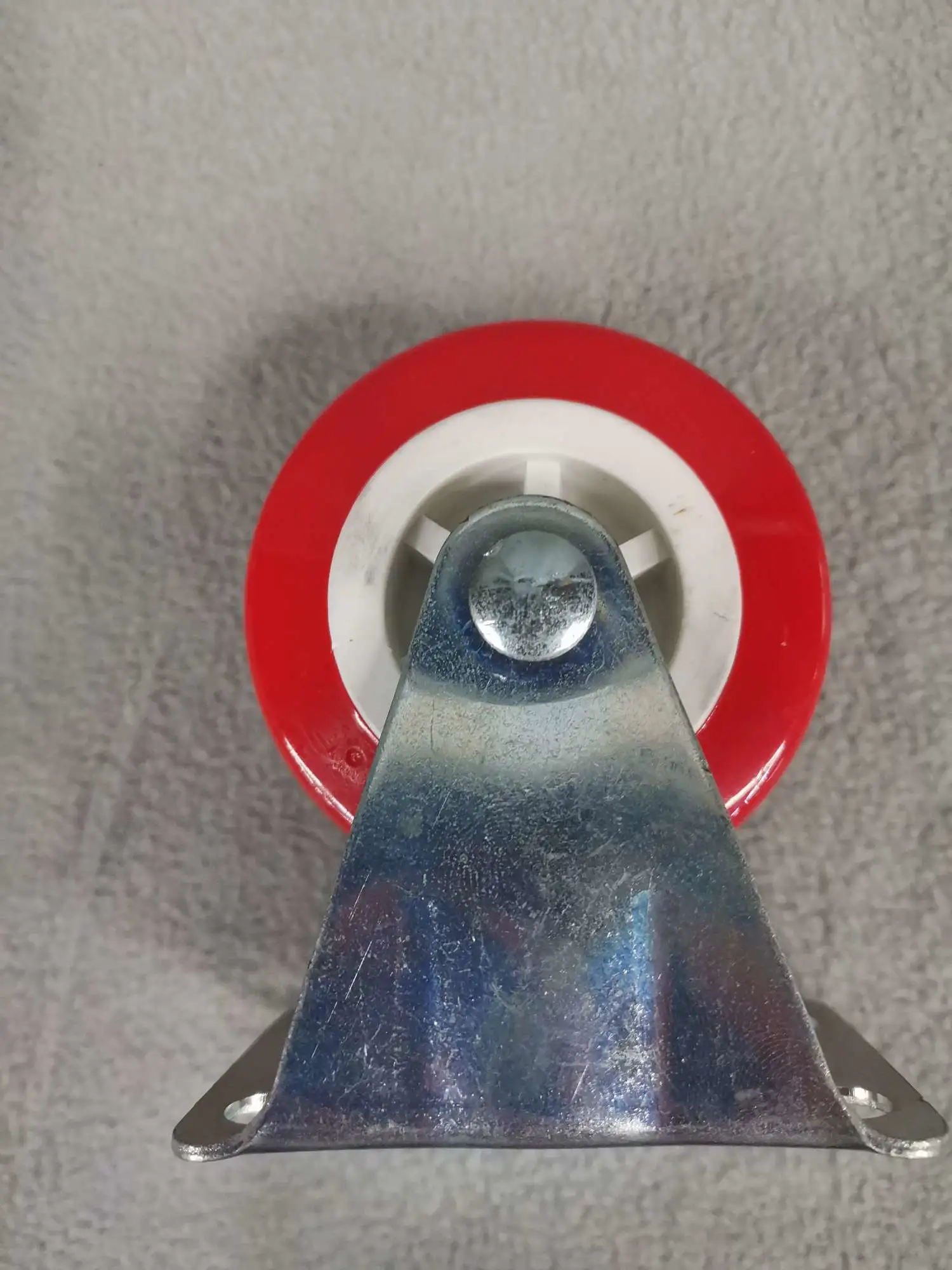 2 بوصة من PVC أبيض فاتح عجلة توجيه عجلة حمراء detail image 4