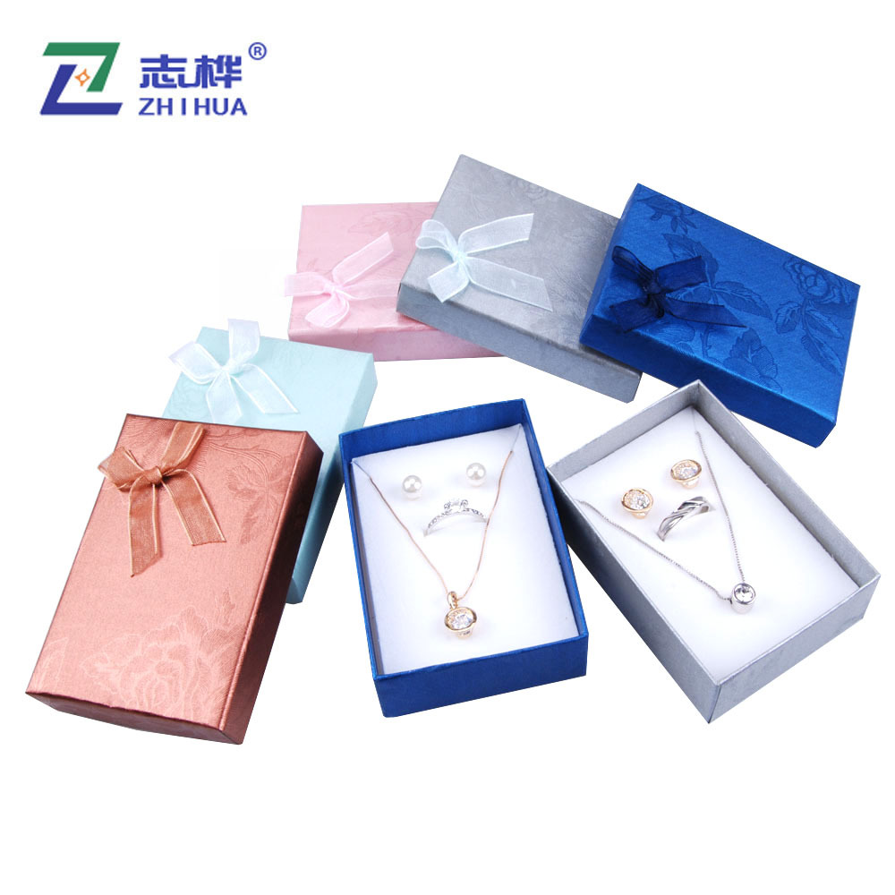 圣诞系列 圣诞礼品包装盒项链套装盒玫瑰花纸吊坠耳环胸针饰品盒